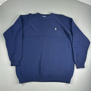 Polo Jean Co. Ralph Lauren Crew Neck Sweater Navy Blue Long Sleeve